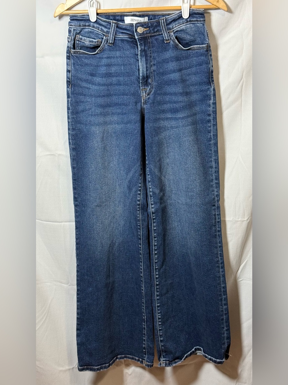 Zenana Wide Leg High Rise Denim Jeans Blue - Size 28